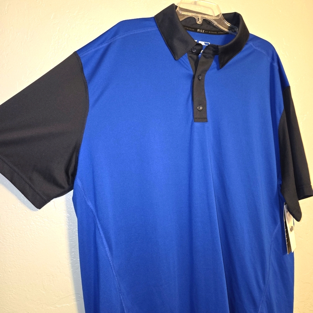 MSX Michael Strahan Mens Polo Shirt Size 2XLT New Blue And Navy